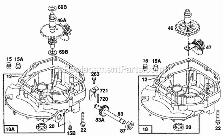 Sump Base Assemblies Diagram and Parts List for 125702-0113-01  Briggs and Stratton Engine